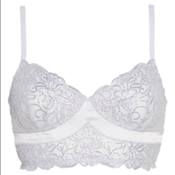 Free People Intimately FP Evelina Lavender Purple Metallic Lace Bralette NWT S - Picture 5 of 9